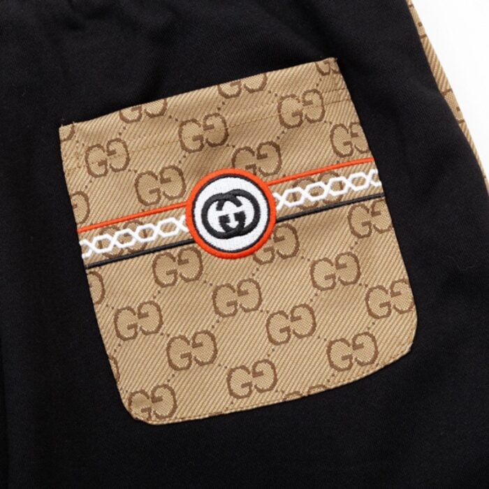 Shorts Gucci Black Monogram Side-Pocket GC094 - Image 5