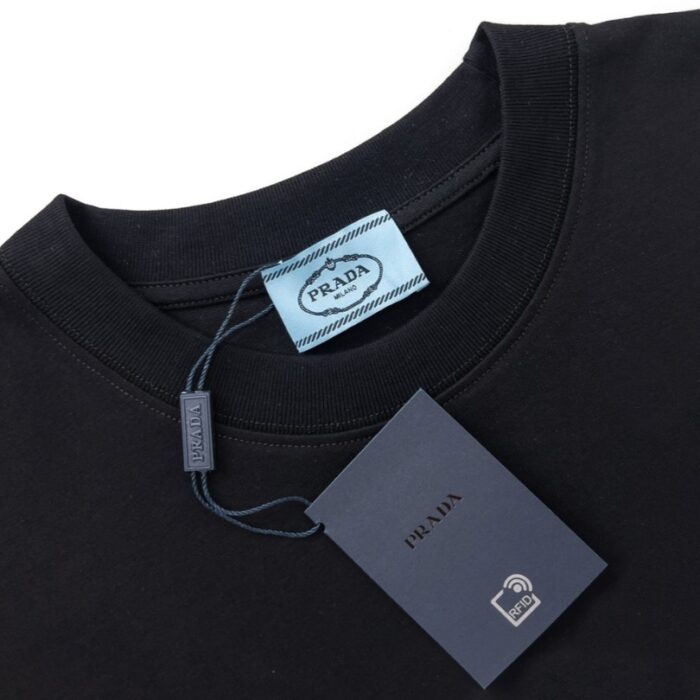 T-shirt Prada Milano Crest Logo Black PD013 - Image 9