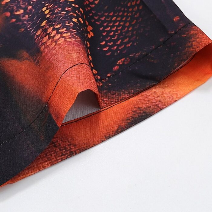 Shirt Prada Orange Black Graphic Print PD031 - Image 7