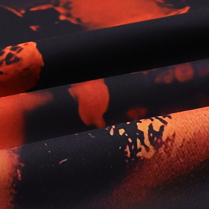 Shirt Prada Orange Black Graphic Print PD031 - Image 6