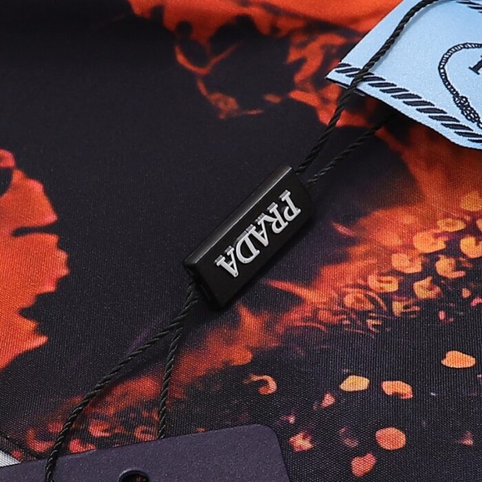 Shirt Prada Orange Black Graphic Print PD031 - Image 15