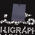 T-shirt Louis Vuitton Calligraphy Studded Black LV025 - Image 9