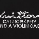 T-shirt Louis Vuitton Calligraphy Studded Black LV025 - Image 4
