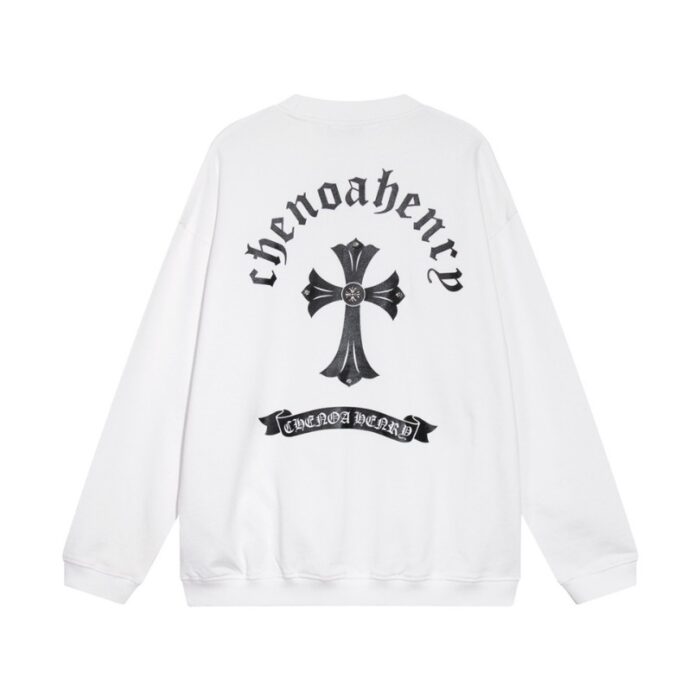 Sweatshirt Chrome Hearts Cross Print White CH050 - Image 2