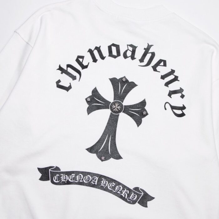 Sweatshirt Chrome Hearts Cross Print White CH050 - Image 6