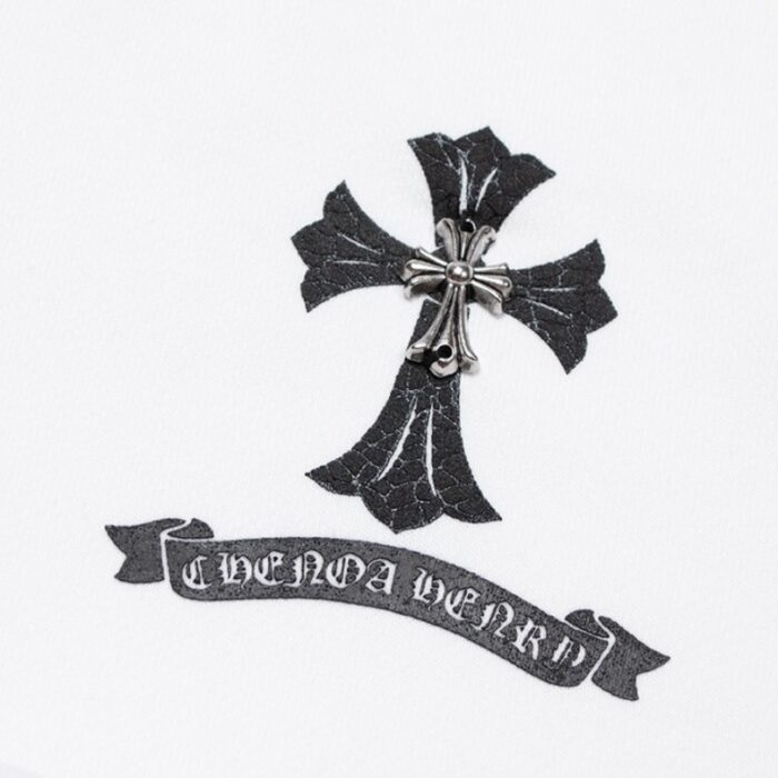 Sweatshirt Chrome Hearts Cross Print White CH050 - Image 4