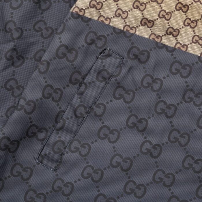 Jacket Windbreaker Gucci Monogram Beige Brown GC112 - Image 9