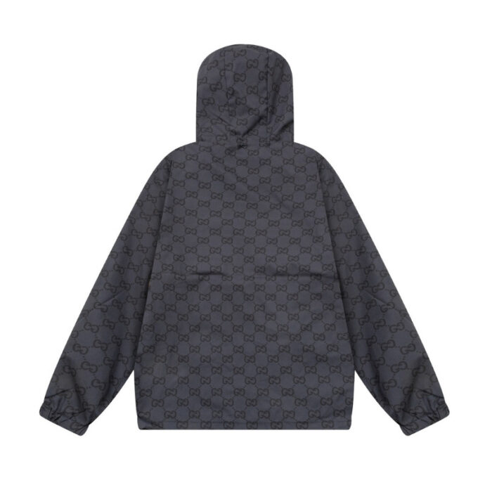 Jacket Windbreaker Gucci Monogram Beige Brown GC112 - Image 4