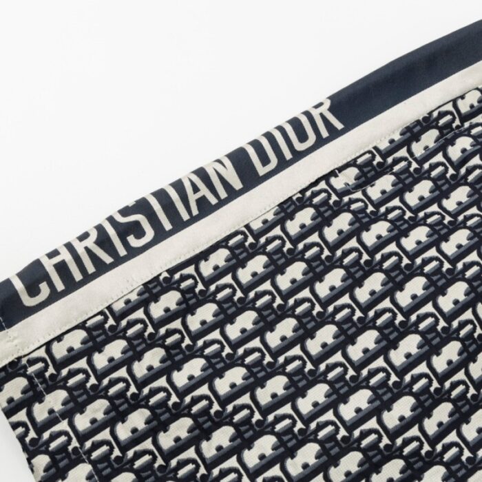 Shorts Dior Monogram Navy Side Stripes DO060 - Image 4