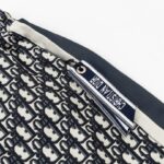 Shorts Dior Monogram Navy Side Stripes DO060 - Image 6