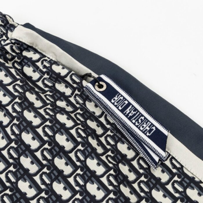 Shorts Dior Monogram Navy Side Stripes DO060 - Image 6