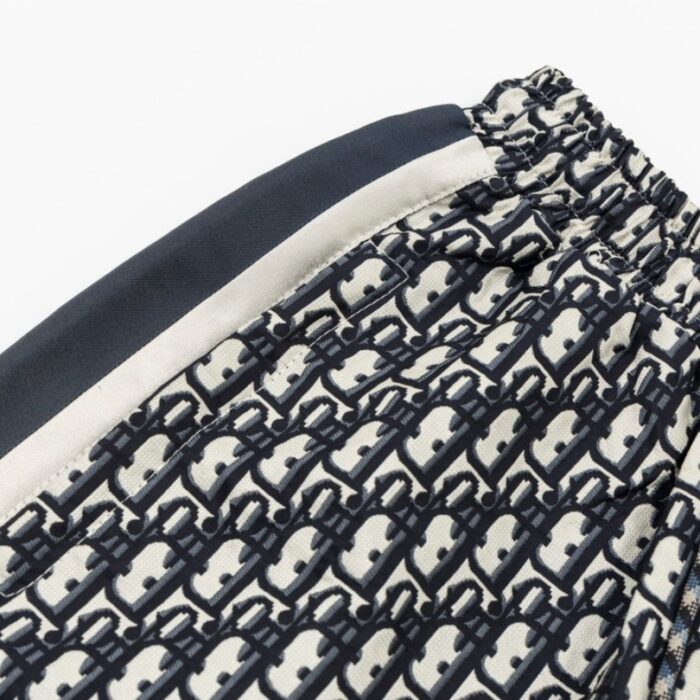 Shorts Dior Monogram Navy Side Stripes DO060 - Image 5