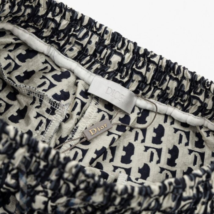 Shorts Dior Monogram Navy Side Stripes DO060 - Image 10
