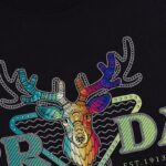Sweatshirt Prada Deer Embroidery Black PD022 - Image 4
