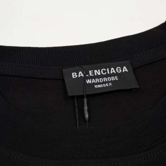 T-shirt Balenciaga BB Pixel Logo Black BL068 - Image 8