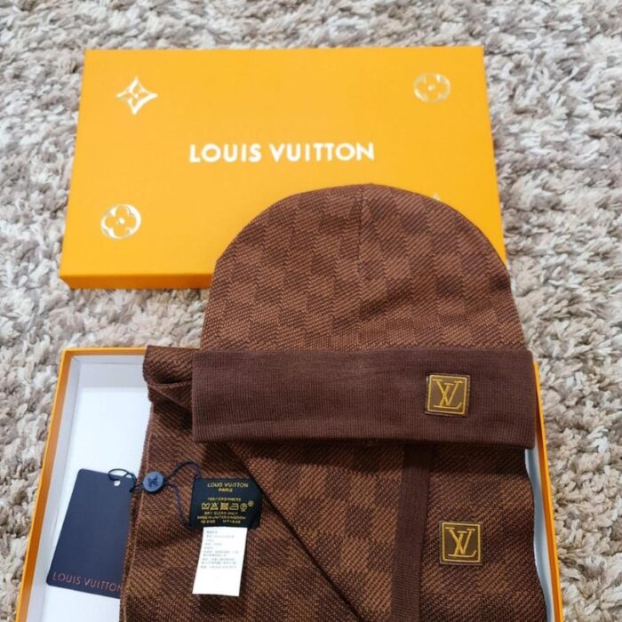 Louis Vuitton Beanie + Scarf LV122 - Image 4