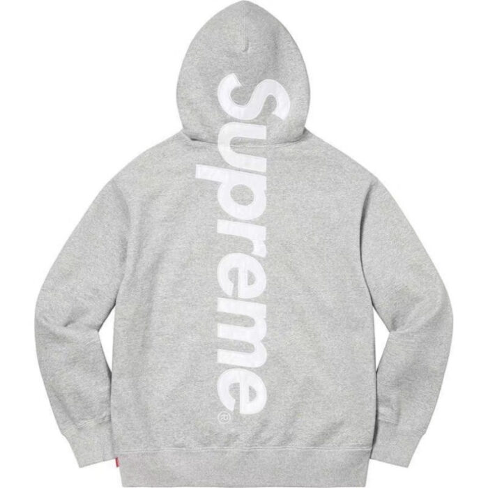 Hoodie Supreme satin-appliqué "Grey" SP066 - Image 2