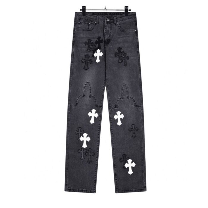 Pants Chrome Hearts Jeans Cross Patches CH135 - Image 2