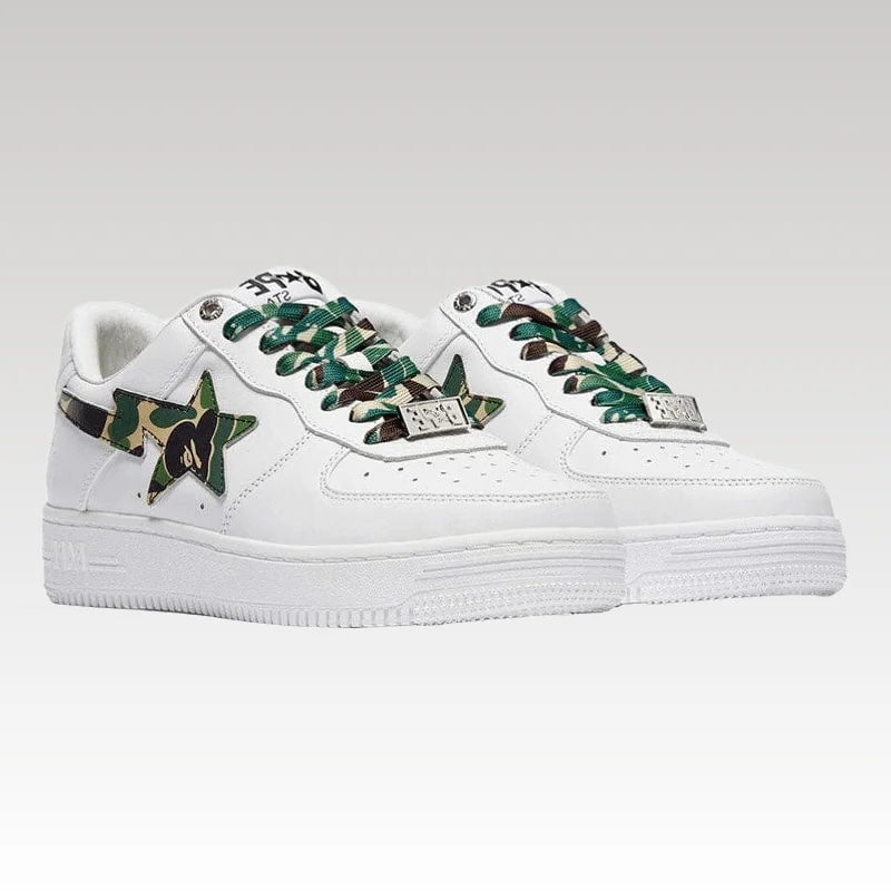 A Bathing Ape Bape Sta Low White ABC Camo Green - Drip Slum