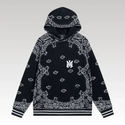 Amiri Bandana B-Ball Hoodie 'BlackGrey' - Drip Slum