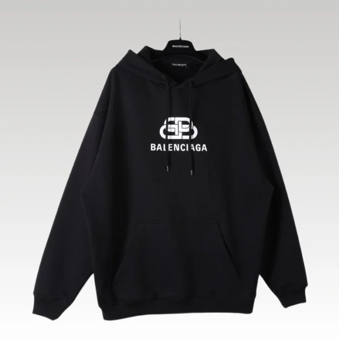 Balenciaga Classic Logo Hoodie Black BL021 - Drip Slum