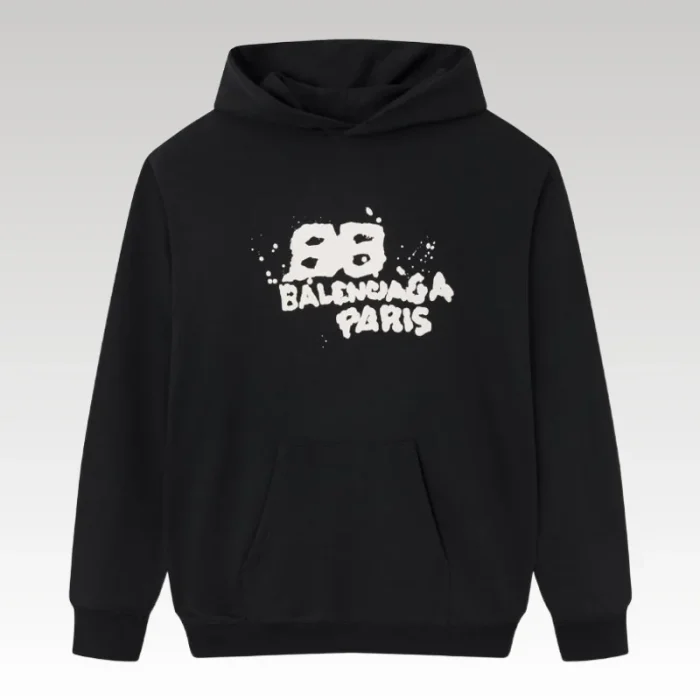 Balenciaga Paris Graffiti Logo Hoodie Black BL003 - Drip Slum