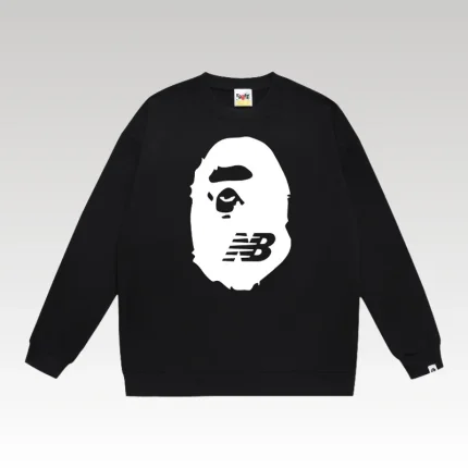 BAPE x New Balance Logo Sweatshirt Black BP062 - Drip Slum