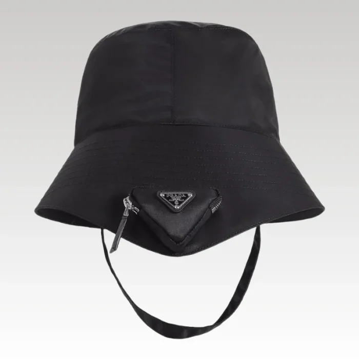 Bucket Hat Prada Black Nylon Pouch Strap PD030 - Drip Slum