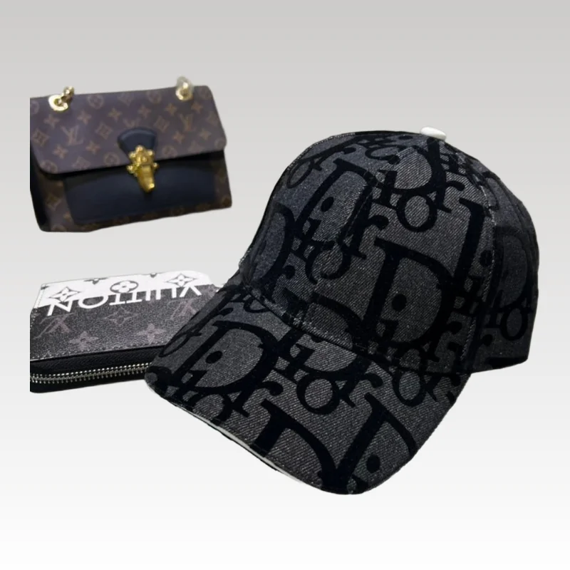Cap Dior Black Monogram Adjustable DO058 - Drip Slum