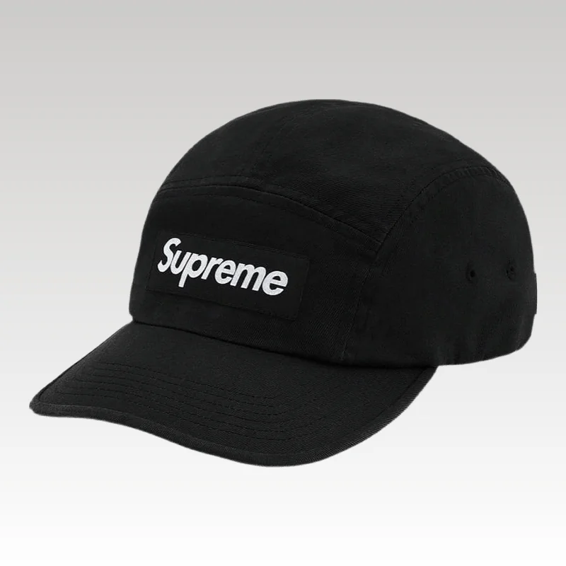 Cap Supreme Washed Chino Twill Camp Black - Drip Slum