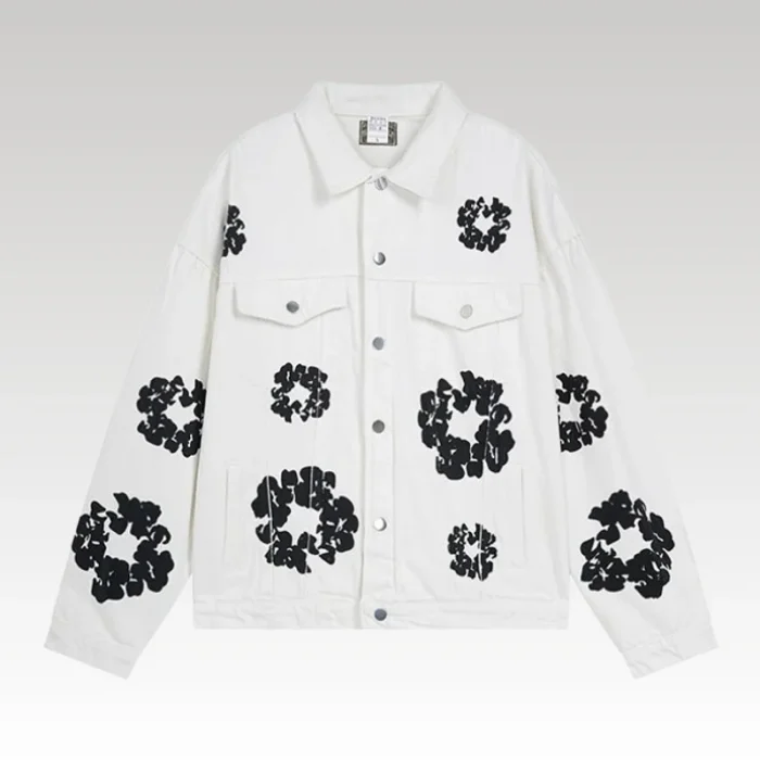 Denim Jacket Denim Tears Floral Print White - Drip Slum