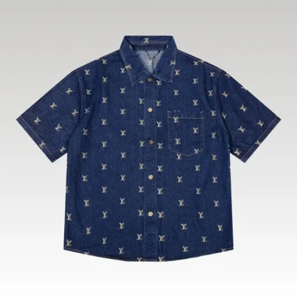 Denim Shirt Louis Vuitton LV Monogram Blue - Drip Slum