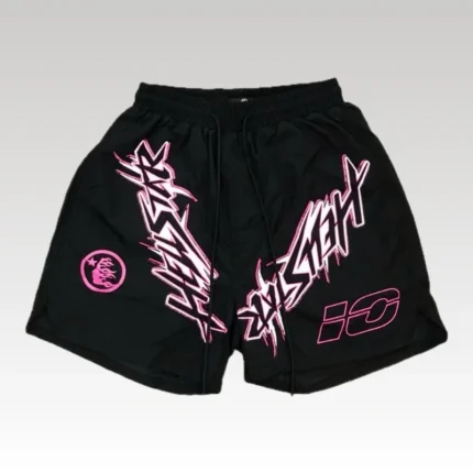 Hellstar Waxed Nylon Athletic Shorts Black - Drip Slum