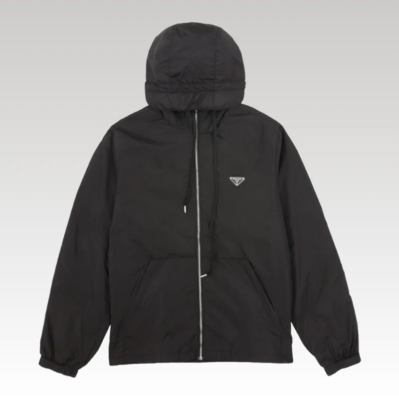 Home Basic 173 Hooded Prada Wind Breaker Black PD047 - Drip Slum