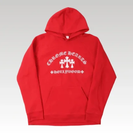 Hoodie Chrome Hearts 3 Cross Red CH133 - Drip Slum