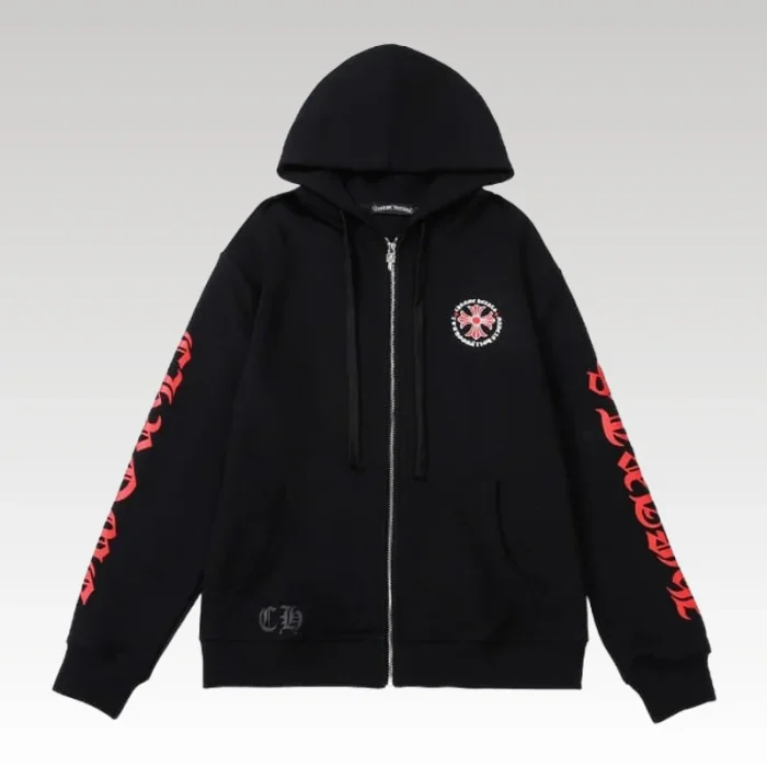 Hoodie Chrome Hearts Black Red Embroidered CH081 - Drip Slum