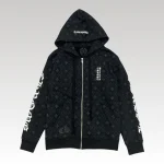 Hoodie Chrome Hearts Hearts Zip Black Monogram CH063 - Drip Slum