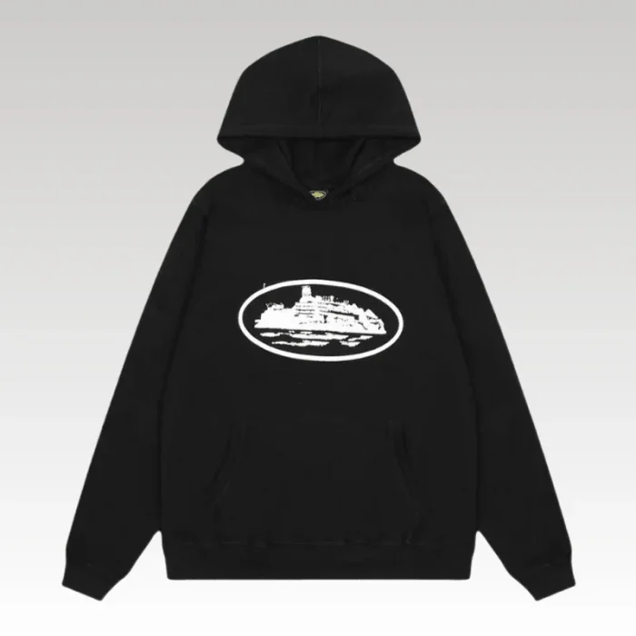 Hoodie Corteiz Alcatraz Black - Drip Slum