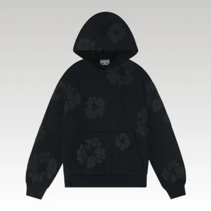 Hoodie Denim Tears Cotton Wreath Black Monochrome - Drip Slum