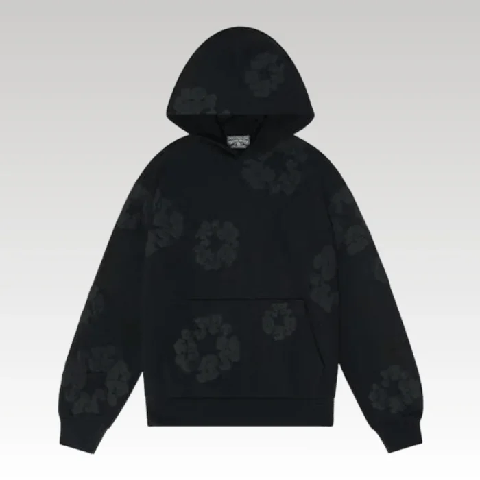 Hoodie Denim Tears Cotton Wreath Black Monochrome - Drip Slum