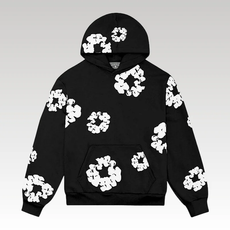 Home Basic 179 Hoodie Denim Tears The Cotton Wreath Black - Drip Slum