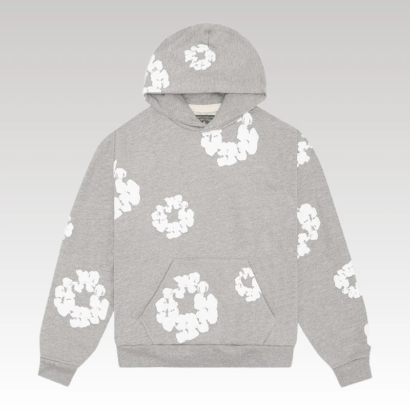 Home Basic 790 Hoodie Denim Tears The Cotton Wreath Grey - Drip Slum