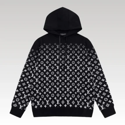 Hoodie Louis Vuitton LV Black Monogram Gradient - Drip Slum