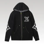 Hoodie Louis Vuitton LV Embroidered Zip-Up LV056 - Drip Slum