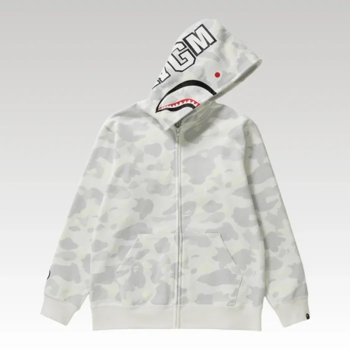 Hoodie Shark Camo Full Zip BAPE BP082 - Drip Slum