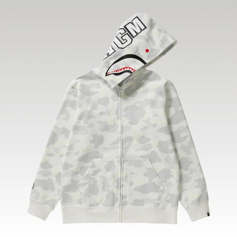 Home Basic 754 Hoodie Shark Camo Full Zip BAPE BP082 - Drip Slum