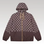 Jacket Gucci Monogram Hooded Brown GC098 - Drip Slum