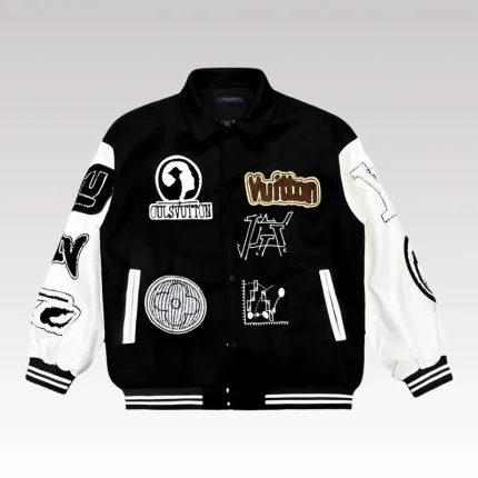 Jacket Louis Vuitton LV Black White Patches - Drip Slum