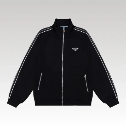 Jacket Prada Black Striped Zip-Up PD036 - Drip Slum