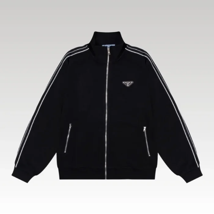 Jacket Prada Black Striped Zip-Up PD036 - Drip Slum
